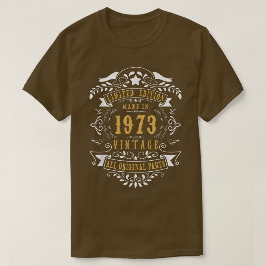 49歳49誕生日製生まれ1973年男性W Tシャツ (デザイン正面)
