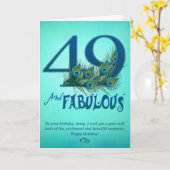 49番目の誕生日テンプレートカード カード (黄色い花)