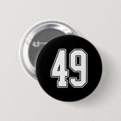 #49白のアウトライン番号49スポーツファンジャージースタイル 缶バッジ (正面&裏面)