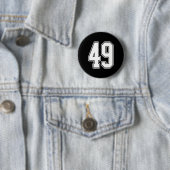 #49白のアウトライン番号49スポーツファンジャージースタイル 缶バッジ (インサイチュ)