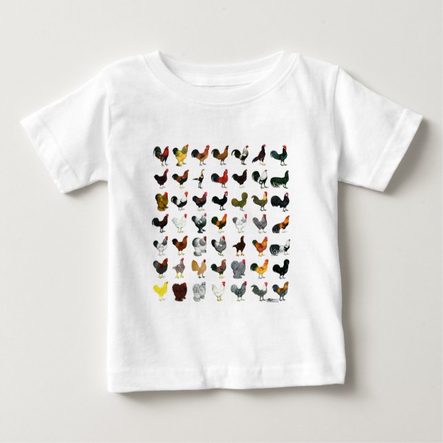 49羽のオンドリ ベビーTシャツ (正面)