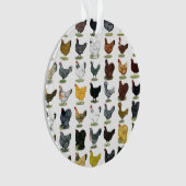 49羽の鶏の雌鶏 オーナメント (正面)