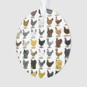 49羽の鶏の雌鶏 オーナメント (正面)