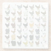 49羽の鶏の雌鶏 ガラスコースター (裏面)