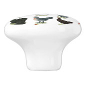 49羽の鶏の雌鶏 セラミックノブ (側面)