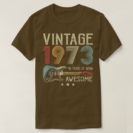 49誕生日ウーメンズヴィンテージ1973素晴らしグイ Tシャツ (デザイン正面)