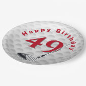 49誕生日ゴルフボールデザイン紙プレート ペーパープレート (アングル)