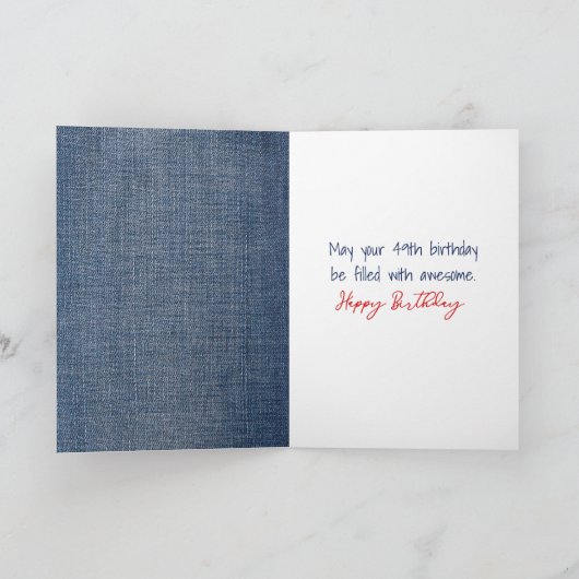 49誕生日スティックスフィギュア赤気球 カード (内部)