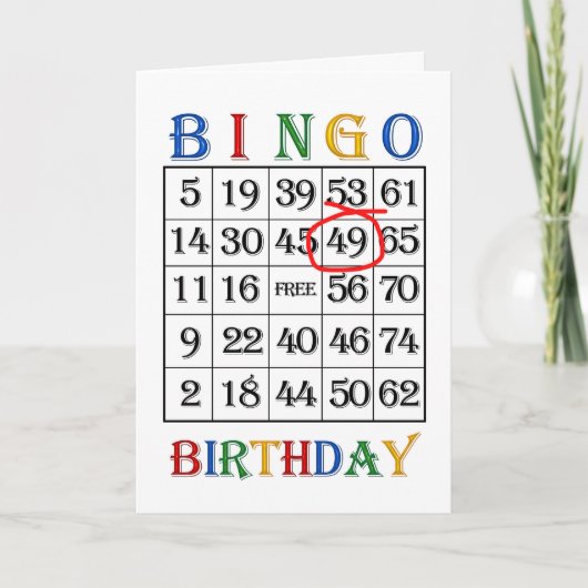 49誕生日ビンゴカード カード (正面)