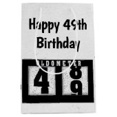 49誕生日ブラックオドメータ ミディアムペーパーバッグ (正面)