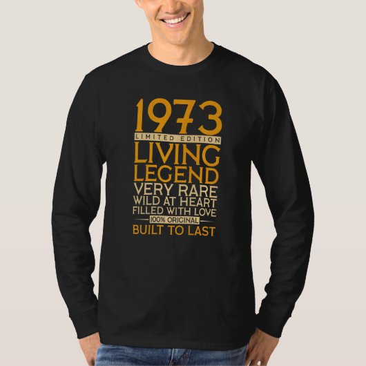 49誕生日リビングレジェンド1973 Tシャツ (正面)