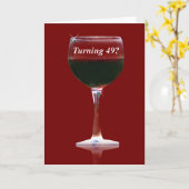 49誕生日ワインおもしろい応援カード カード (黄色い花)