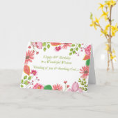 49誕生日ワンダフル女性の水色の花R カード (黄色い花)