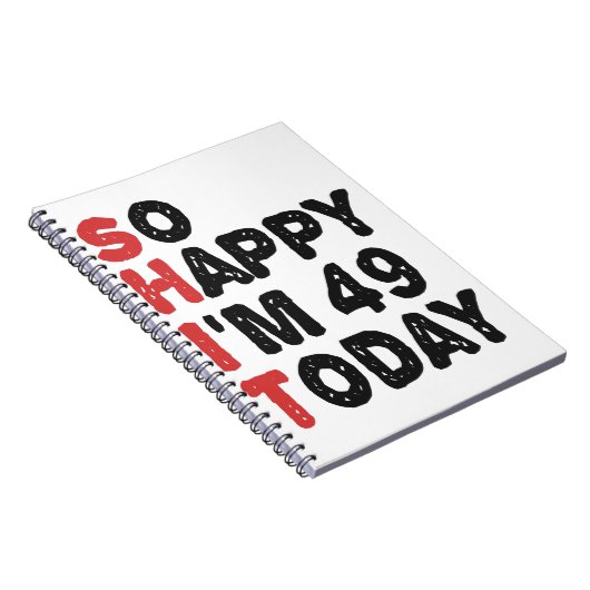 49誕生日嬉しい今日のギフト49 おもしろい ノートブック (右側)