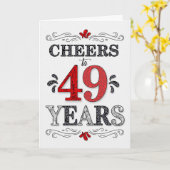 49誕生日応援の赤い白い黒のパターン カード (黄色い花)