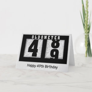 49誕生日用ブラックオドメータ カード