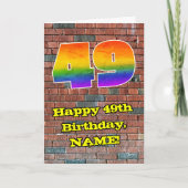 49誕生日:おもしろいグラフィティインスパイアレインボー49 カード (正面)