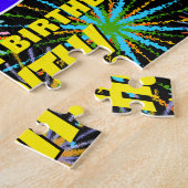 49誕生日:おもしろい、お祝カラフルい花火 ジグソーパズル (側面)