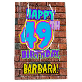 49誕生日:おもしろい、アーバングラフィティインスパイアルック ミディアムペーパーバッグ (正面)