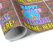 49誕生日:おもしろい、アーバングラフィティインスパイアルック ラッピングペーパー (ロールコーナー)