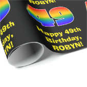 49誕生日:おもしろい、カラフルレインボーインスパイア# 49 ラッピングペーパー (ロールコーナー)