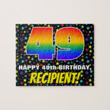 49誕生日:おもしろい、カラフル星野パターン