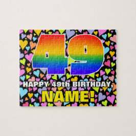 49誕生日—おもしろい、愛するハートシェイプ+「49」 ジグソーパズル