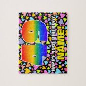 49誕生日—おもしろい、愛するハートシェイプ+「49」 ジグソーパズル (縦)