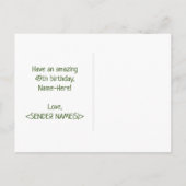 49誕生日:はっきりした,おもしろい,シンプル虹， 49 ポストカード (裏面)