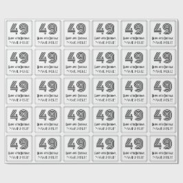 49誕生日:アールデコインスパイアスタイル「49」 +名前 ラッピングペーパー