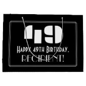 49誕生日～アールデコインスパイア見る"49" +名前 ラージペーパーバッグ (裏面)