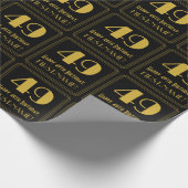 49誕生日～アールデコ見るインスパイア"49"，名前 ラッピングペーパー (角)