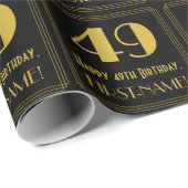 49誕生日～アールデコ見るインスパイア"49"，名前 ラッピングペーパー (ロールコーナー)