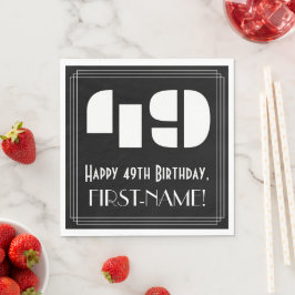 49誕生日:インスパイアアールデコ検索"49" +名前 スタンダードランチョンナプキン