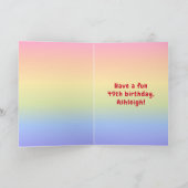 49誕生日:カラフルレインボー# 49,名前をカスタムする カード (内部)
