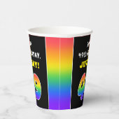 49誕生日:カラフルレインボー# 49,名前をカスタムする 紙コップ (右)