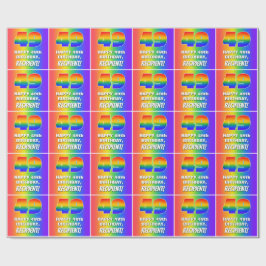 49誕生日: カラフル、おもしろいレインボーパターン# 49 ラッピングペーパー