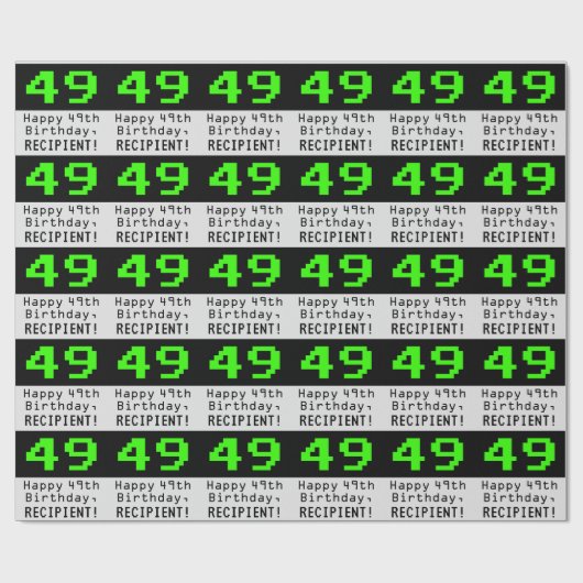 49誕生日 – ネディ/オタク系のスタイル「49」と名前 ラッピングペーパー (フラット)