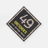 49誕生日:フローラ花数名前をカスタムする スタンダードランチョンナプキン (角)