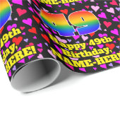 49誕生日：愛するハートパターン、虹# 49 ラッピングペーパー (ロールコーナー)