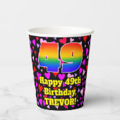 49誕生日：愛するハートパターン， Rainbow 49 紙コップ (裏面)