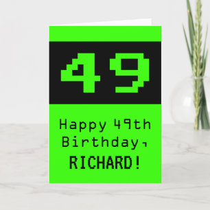 49誕生日: Nerdy / オタク系のスタイル"49"と名前 カード