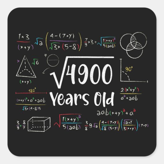 4900の平方根 70歳の誕生日 70歳のギフト スクエアシール (正面)