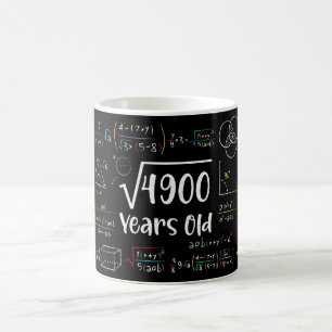 4900 70th誕生日70歳のギフトの平方根 コーヒーマグカップ