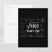 4900 70th誕生日70歳のギフトの平方根 シーズンポストカード (正面/裏面)