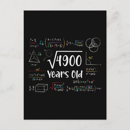 4900 70th誕生日70歳のギフトの平方根 シーズンポストカード (正面)