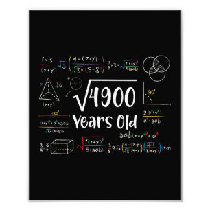 4900 70th誕生日70歳のギフトの平方根 フォトプリント