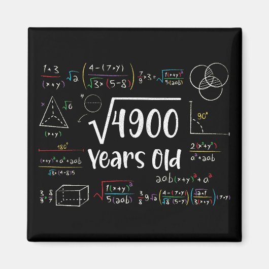 4900 70th誕生日70歳のギフトの平方根 マグネット (正面)