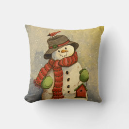 4905雪だるま&バードハウスクリスマス クッション