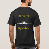 497th TFS (暗いワイシャツ) Tシャツ (裏面)